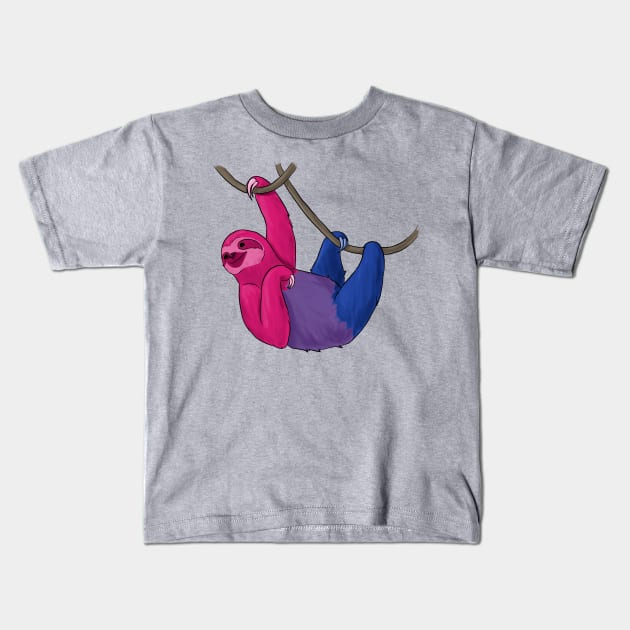 Bisexual Pride Sloth Kids T-Shirt by Khalico